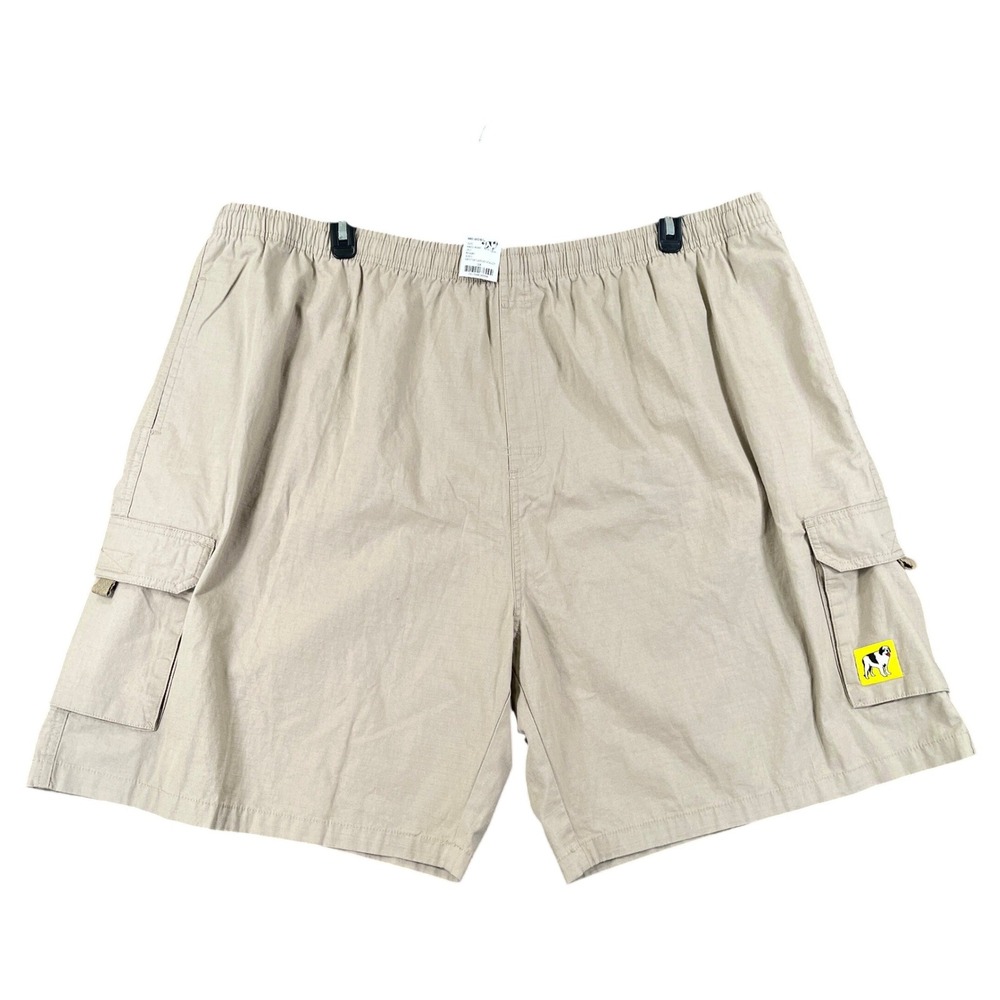Big Dogs Cargo Volley Shorts Mens 3X Khaki Ripstop Elastic Waist Outdoor Casual